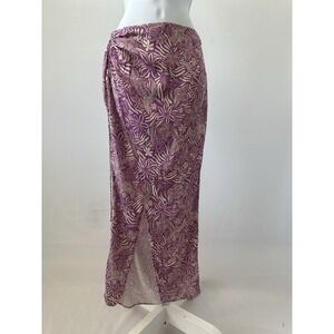 Free People Women's Sz: 4 Wrap Ruched Midi Skirt Mulberry Floral Purple (b59)